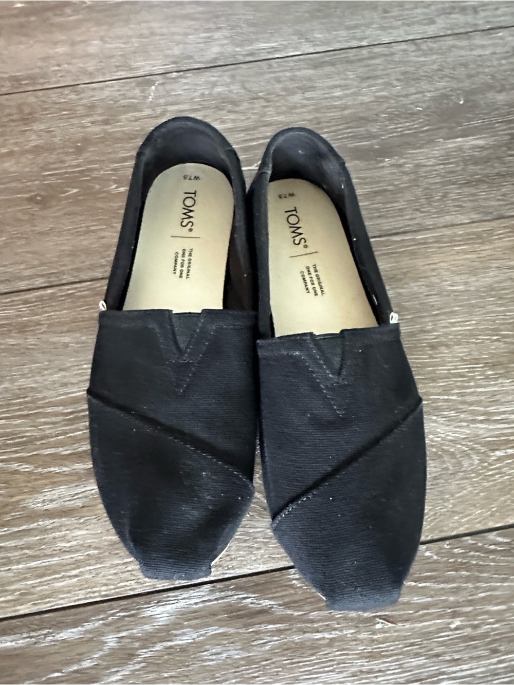 Toms Black Canvas Slip-On Espadrille